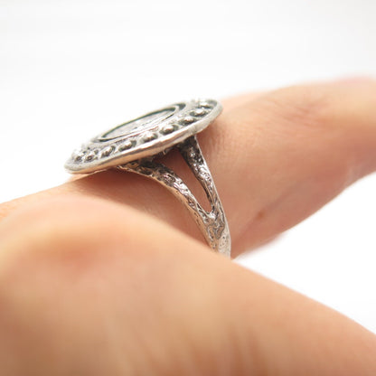 925 Sterling Silver Vintage Modernist Ring Size 9