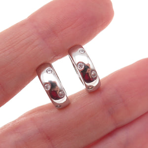 Han 925 Sterling Silver Round-Cut C Z Hoop Earrings