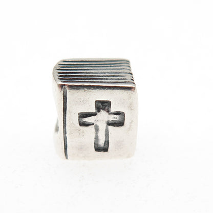 Pandora 925 Sterling Silver Cross Bible Slide Bead Charm