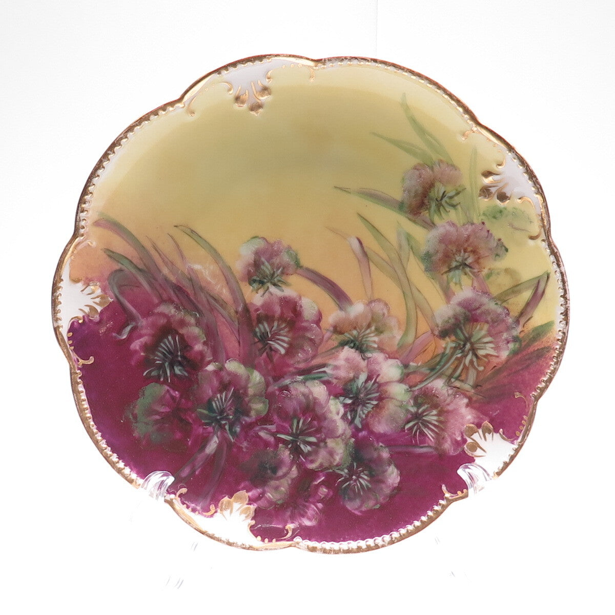 AKD Limoges Antique 1890 France Hand Painted Collectable Porcelain Cabinet Plate