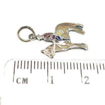 BREADNER CO. 925 Sterling Silver Antique Enamel Buckingham Palace Guard Pendant