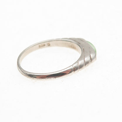 Jewelry Concepts 925 Sterling Silver Vintage Real Jade Stackable Ring Size 8