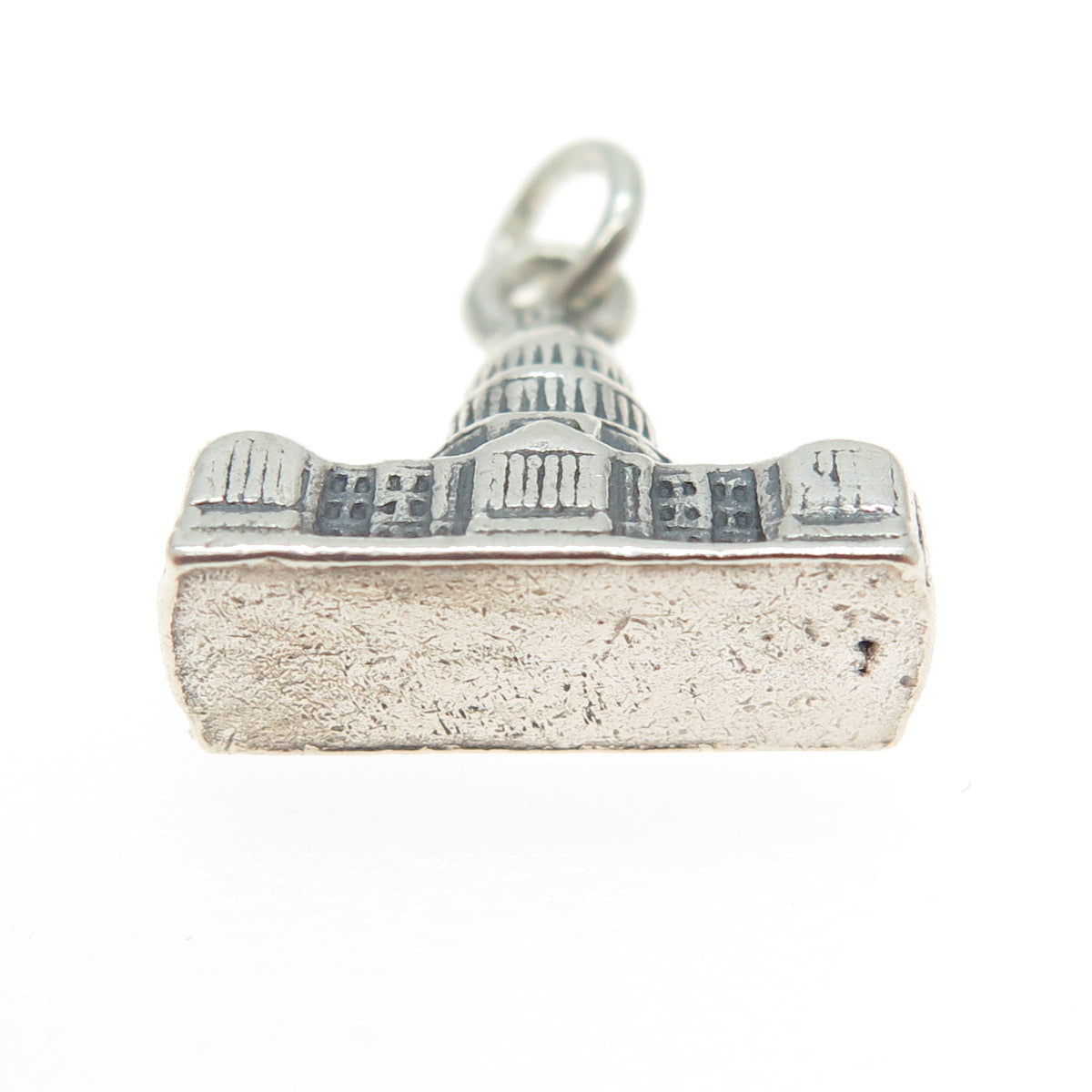 925 Sterling Silver Antique US Capitol Washington DC Minimalist 3D Charm Pendant