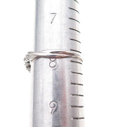 925 Sterling Silver Round-Cut C Z Engagement Ring Size 8