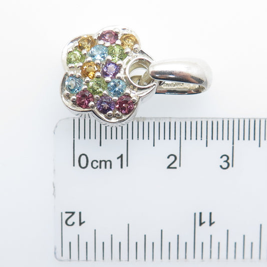 CNA PRANDA Sterling Vintage Topaz Amethyst Tourmaline Citrine & Peridot Pendant