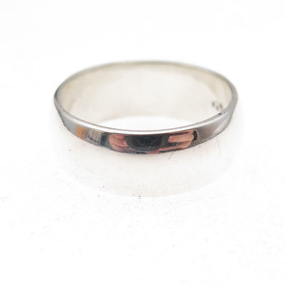 925 Sterling Silver Vintage Classic Wedding Band Ring Size 8.25