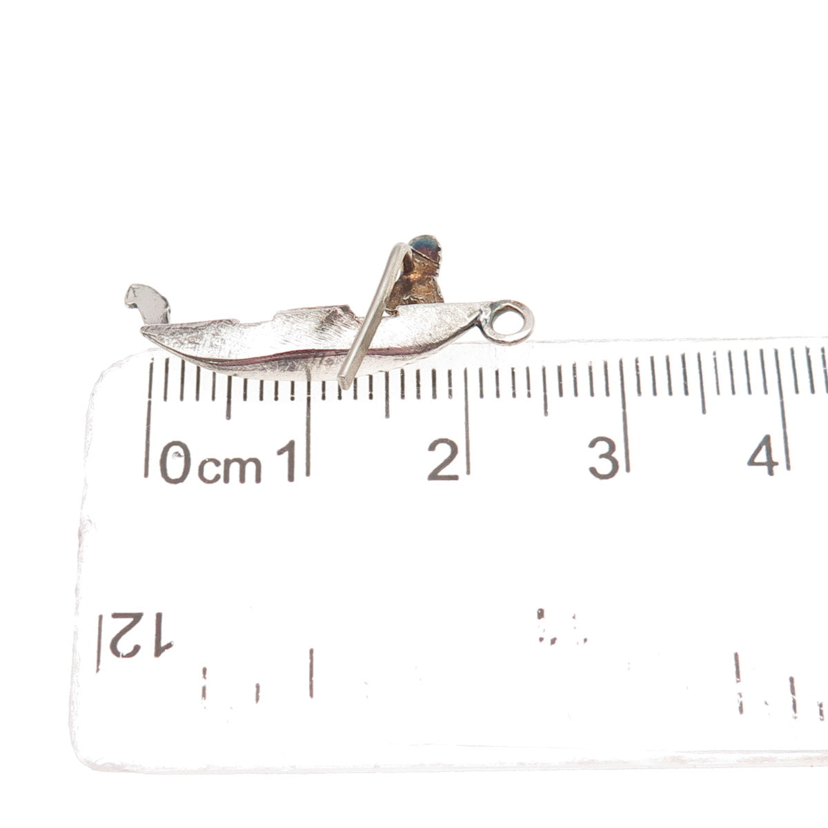 925 Sterling Silver Antique Art Deco Venetian Gondola 3D Charm Pendant