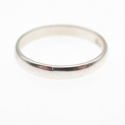 925 Sterling Silver Vintage Classic Wedding Band Ring Size 6