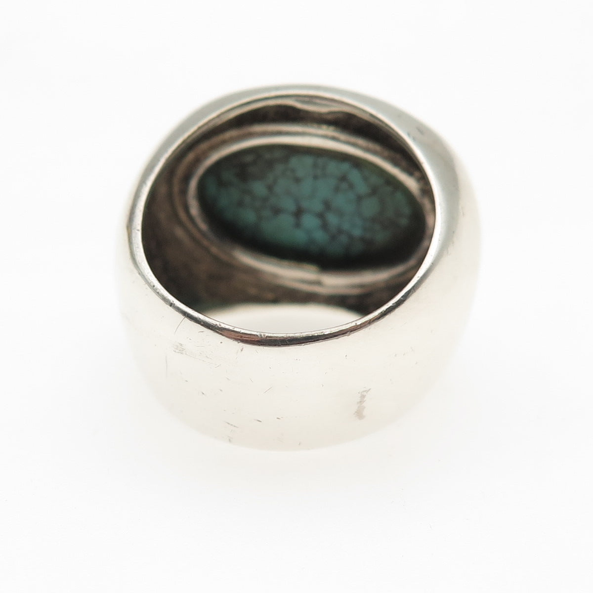 EXEX by Claudia Agudelo 925 Sterling Silver Vintage Real Turquoise Ring Size 6.5