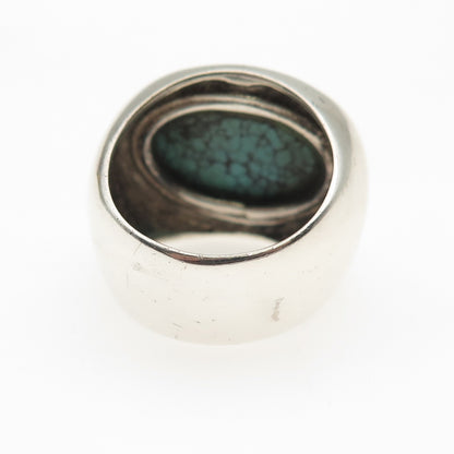 EXEX by Claudia Agudelo 925 Sterling Silver Vintage Real Turquoise Ring Size 6.5