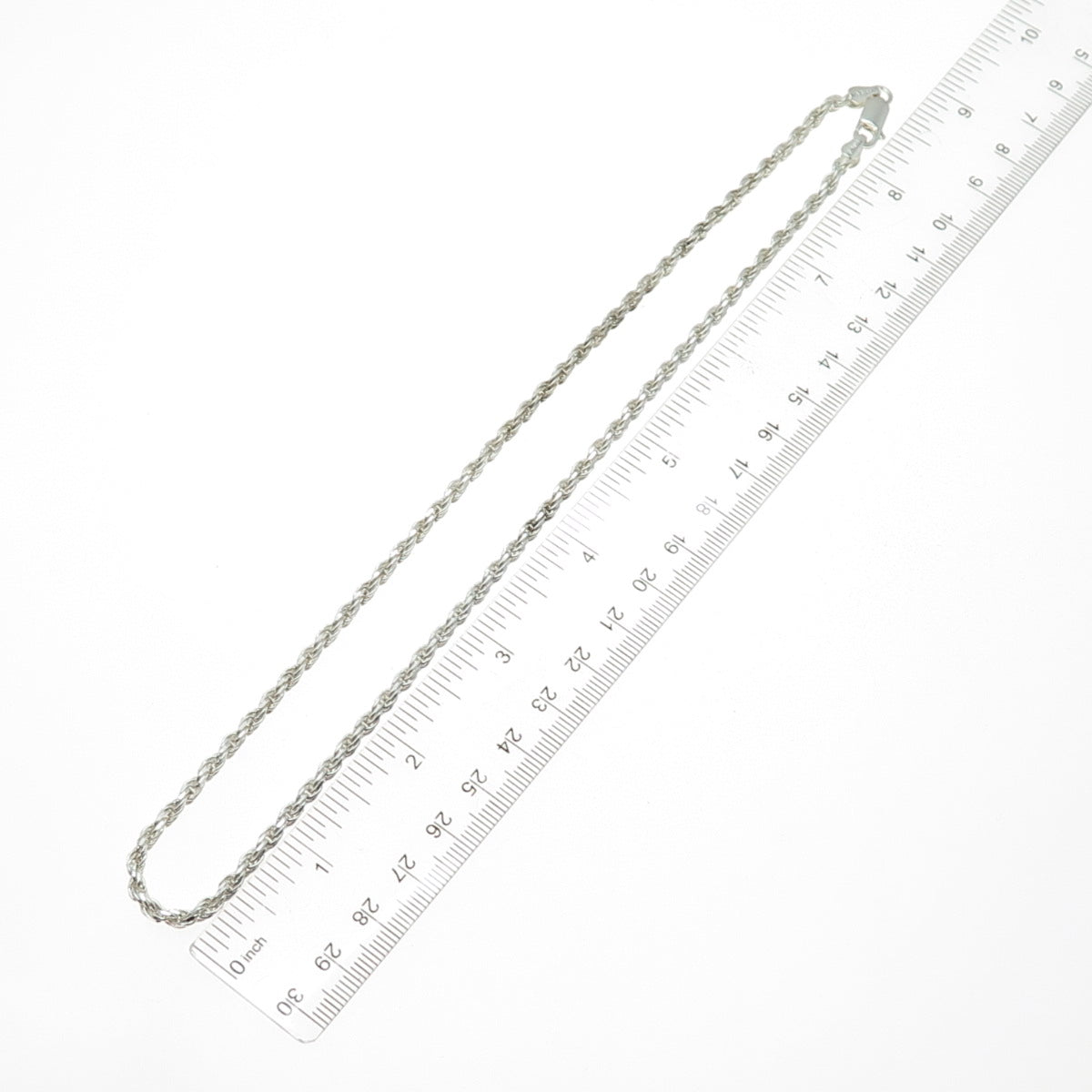 925 Sterling Silver Vintage Italy Twisted Rope Chain Necklace 18"