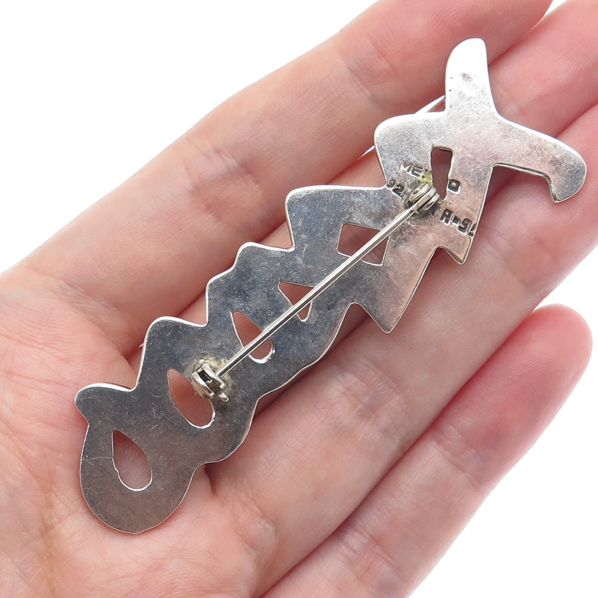 925 Sterling Silver Vintage Mexico XO Hugs & Kisses Pin Brooch