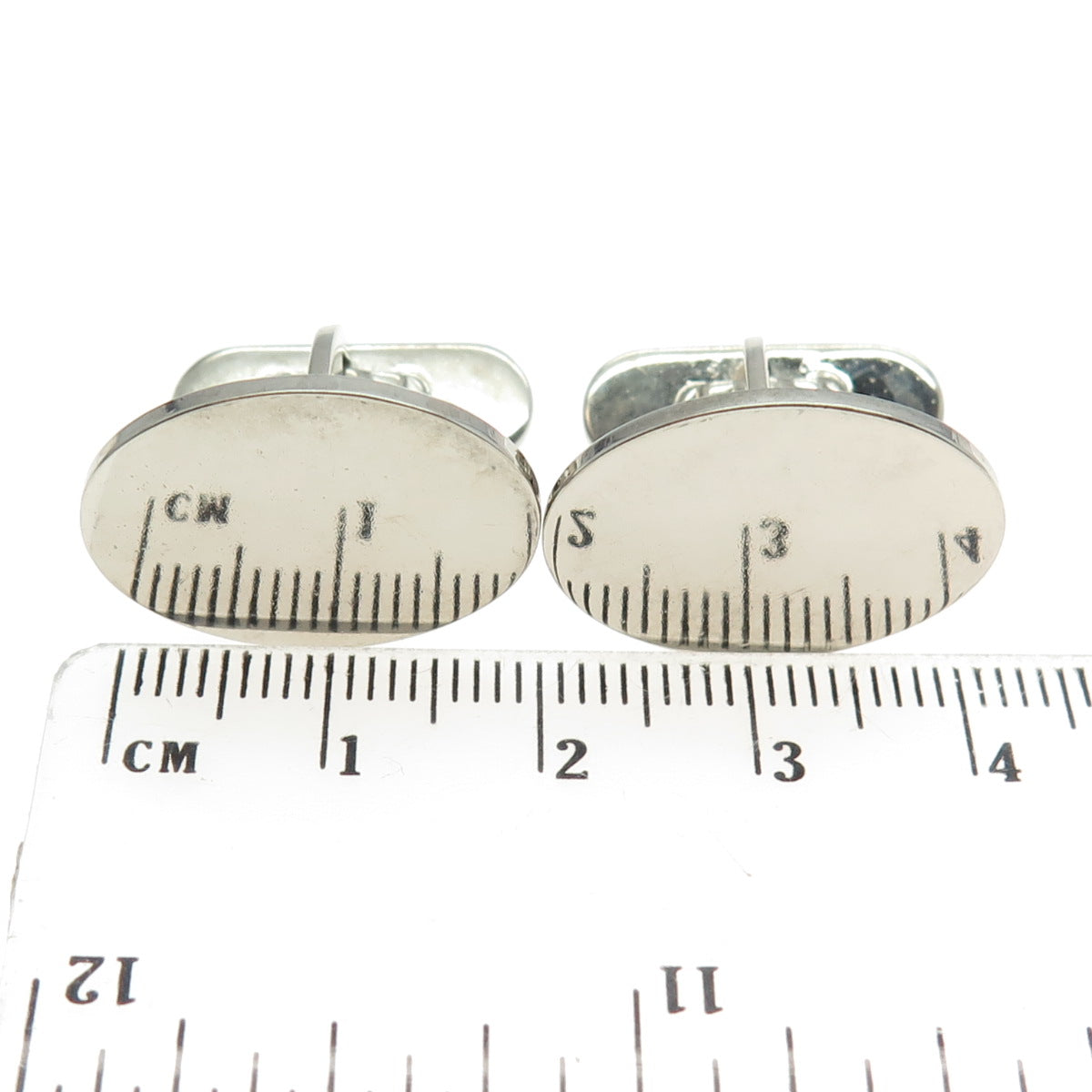 AVEDON 925 Sterling Silver Vintage Engravable Oval Cufflinks