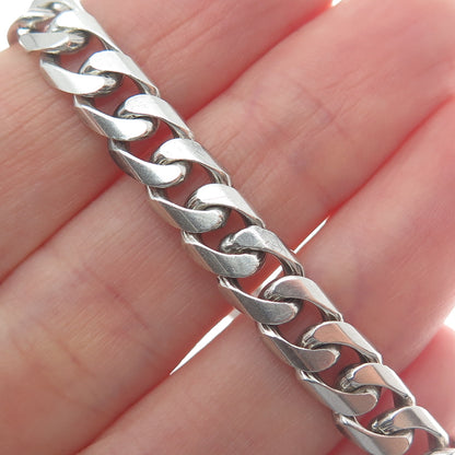 900 Silver Vintage AEP Mexico ID Curb Link Bracelet 7"