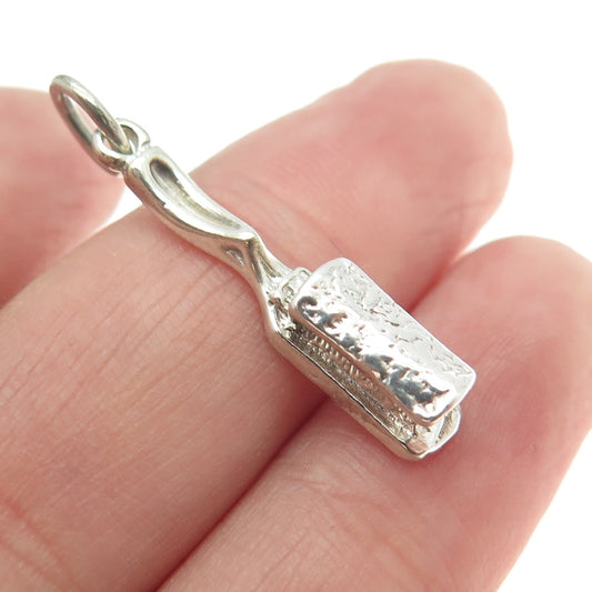 925 Sterling Silver Vintage Toothbrush Charm Pendant