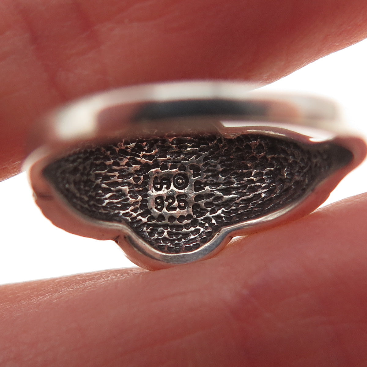 Shube 925 Sterling Silver Vintage Real Lapis Oxidized Ring Size 6