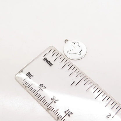 925 Sterling Silver USA Two In Town Duck Bird Charm Pendant
