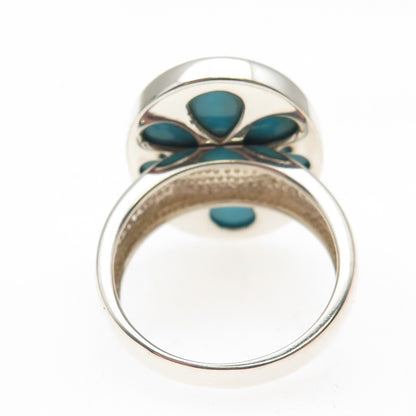 Whitney Kelly Sterling Silver Vintage Real Turquoise Modernist Ring Size 10.25