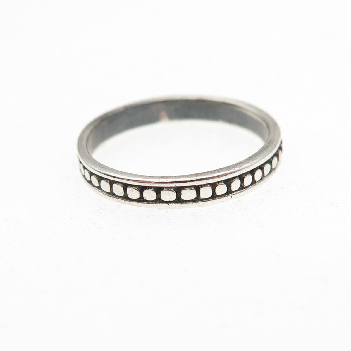 Charles Winston 925 Sterling Silver Vintage Dotted Oxidized Band Ring Size 5