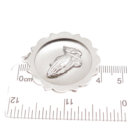 925 Sterling Silver Vintage Prayer Hands Religious Charm Pendant