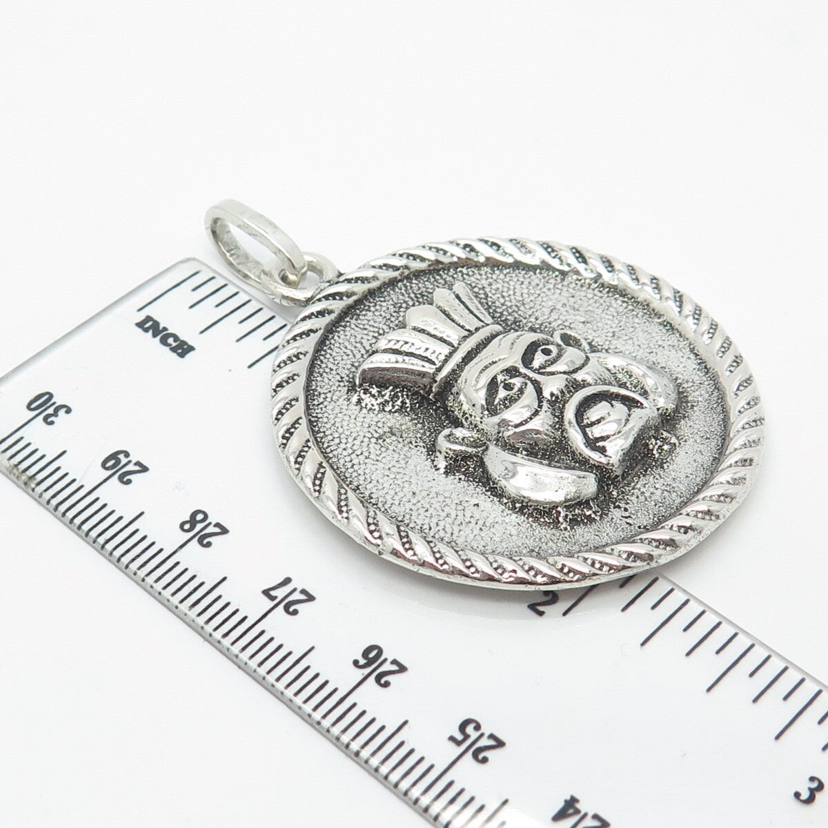 800 Silver Vintage Tribal Face Pendant