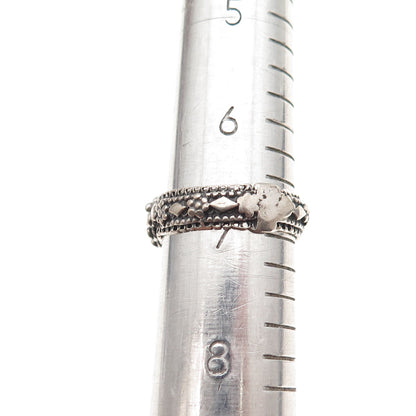 925 Sterling Silver Vintage CP Israel Real Eilat Oxidized Ring Size 7