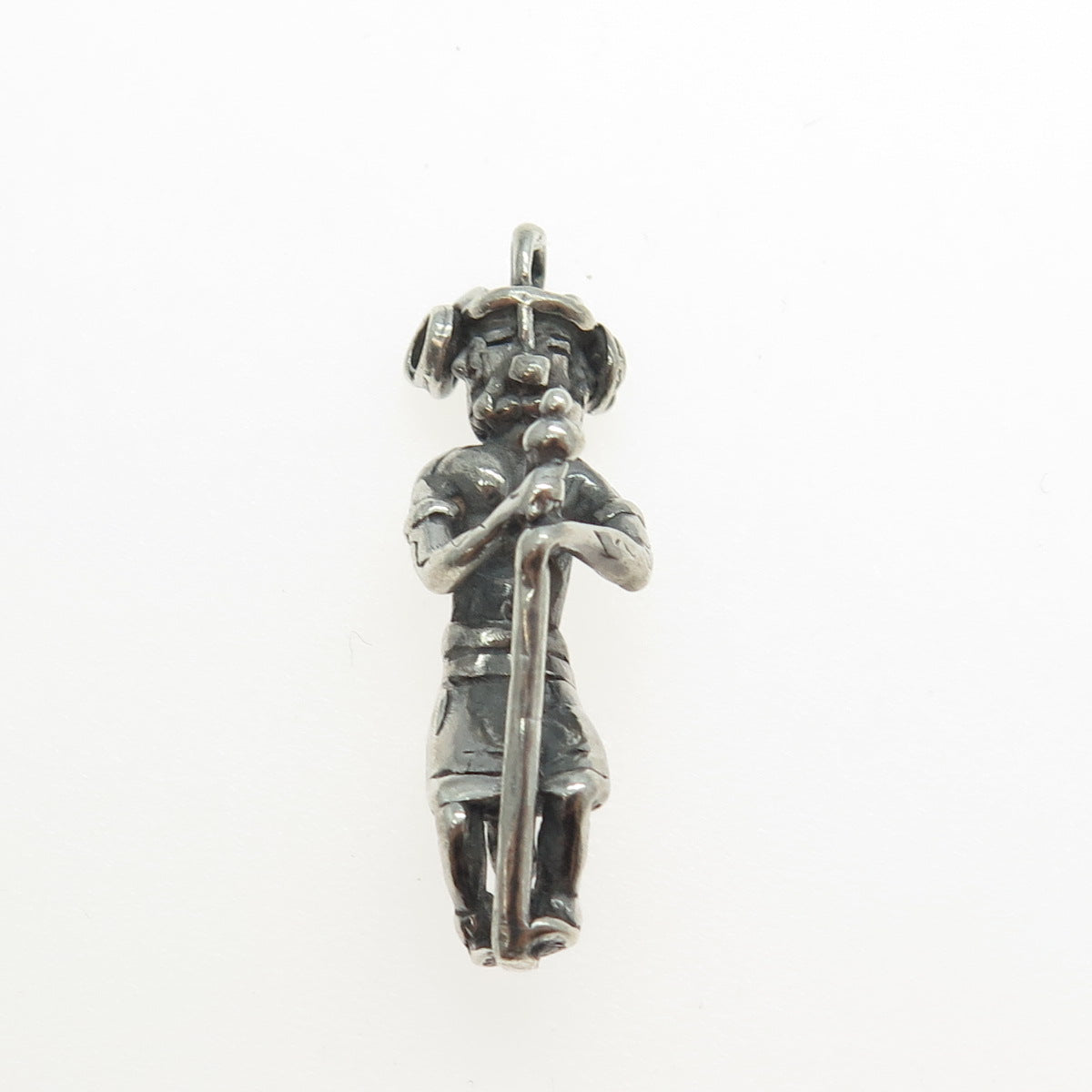 925 Sterling Silver Antique Art Deco Tribal Chief Charm Pendant