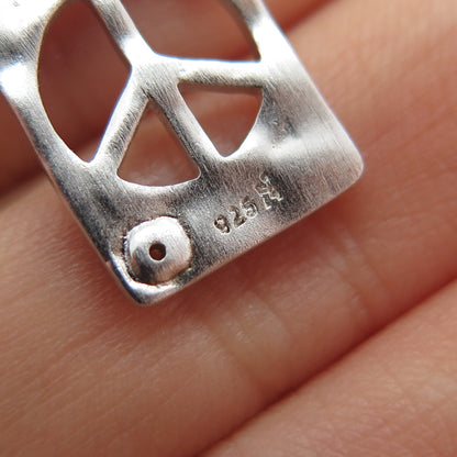 925 Sterling Silver Real Round-Cut Diamond Peace Symbol Minimalist Slide Pendant