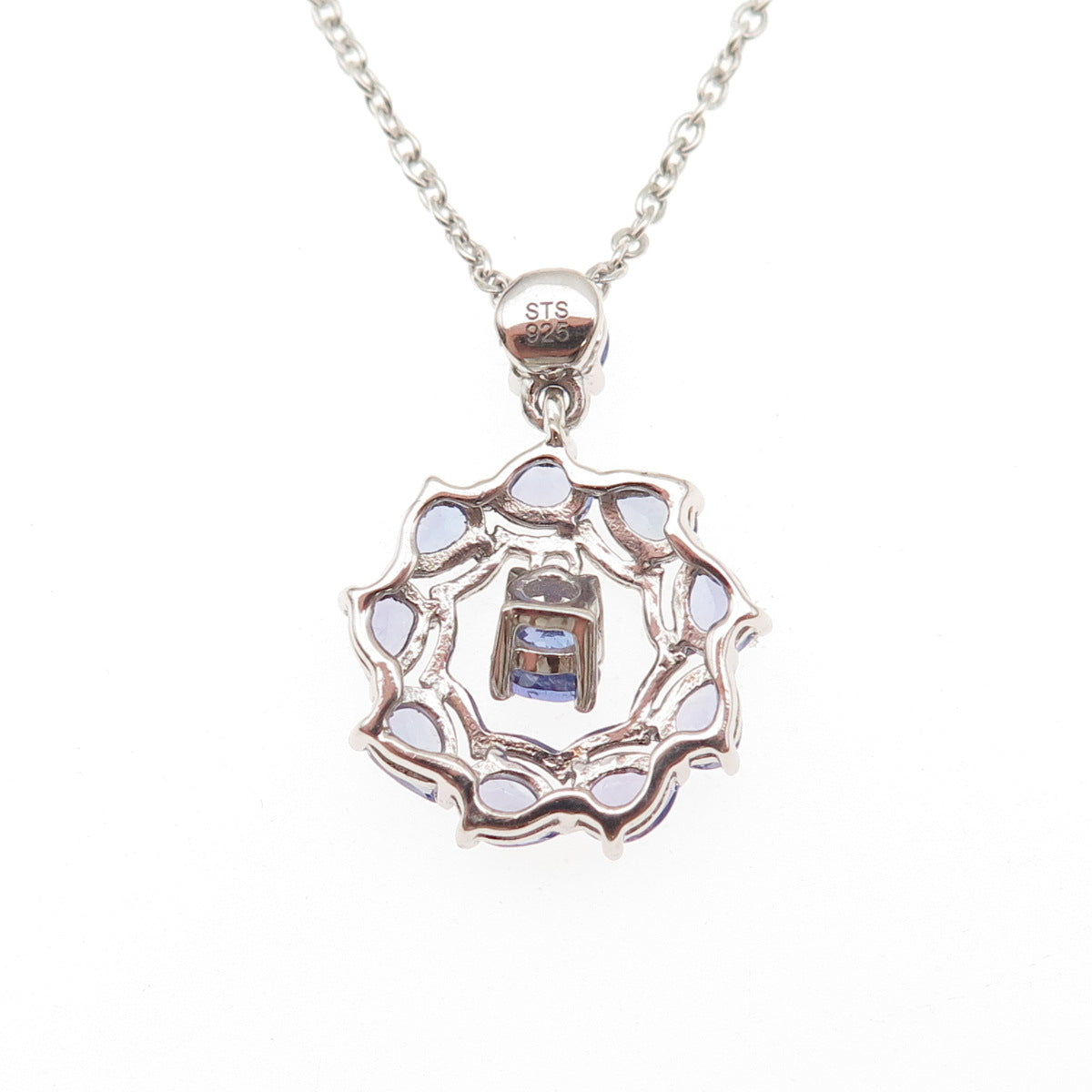 Chuck Clemency 925 Sterling Silver Real Tanzanite Cable Chain Necklace 18"