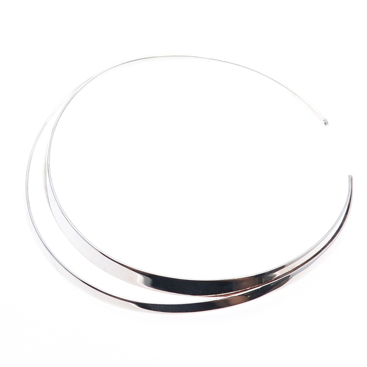 MILOR Sterling Silver Vintage Italy Modernist Adjustable Choker Necklace 14-16"