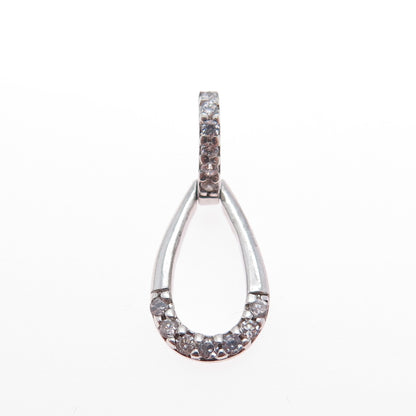 925 Sterling Silver Round-Cut C Z Teardrop Minimalist Charm Pendant