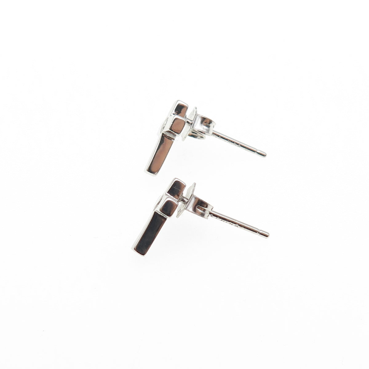925 Sterling Silver Round-Cut C Z Cross Stud Earrings