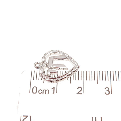 Theda 925 Sterling Silver Vintage Chai Judaica Heart Oxidized Charm Pendant