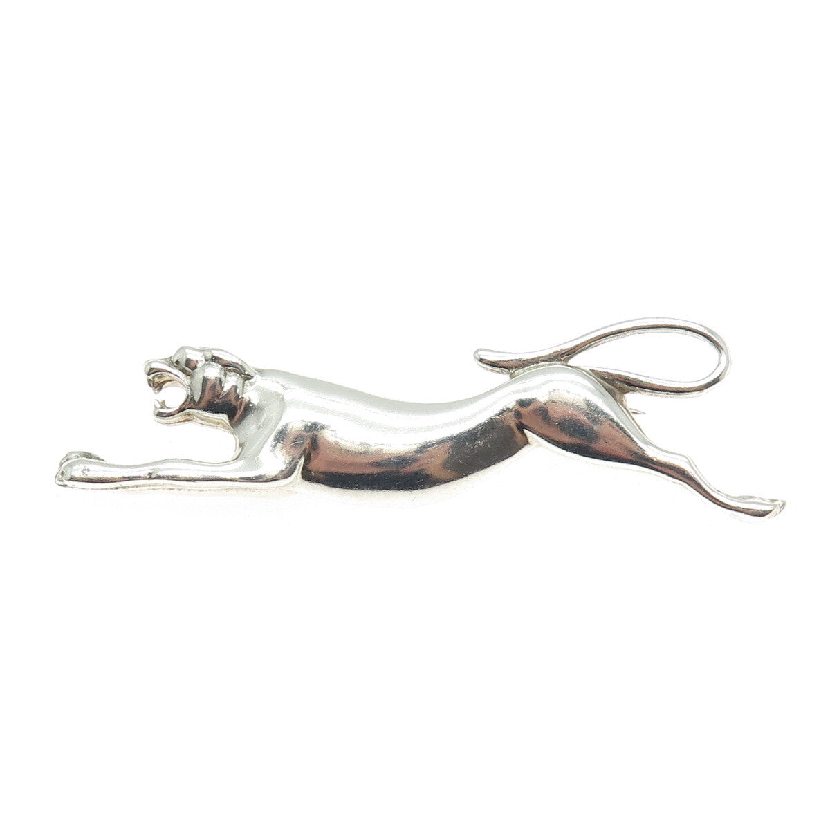 925 Sterling Silver Vintage Mexico Jaguar Pin Brooch