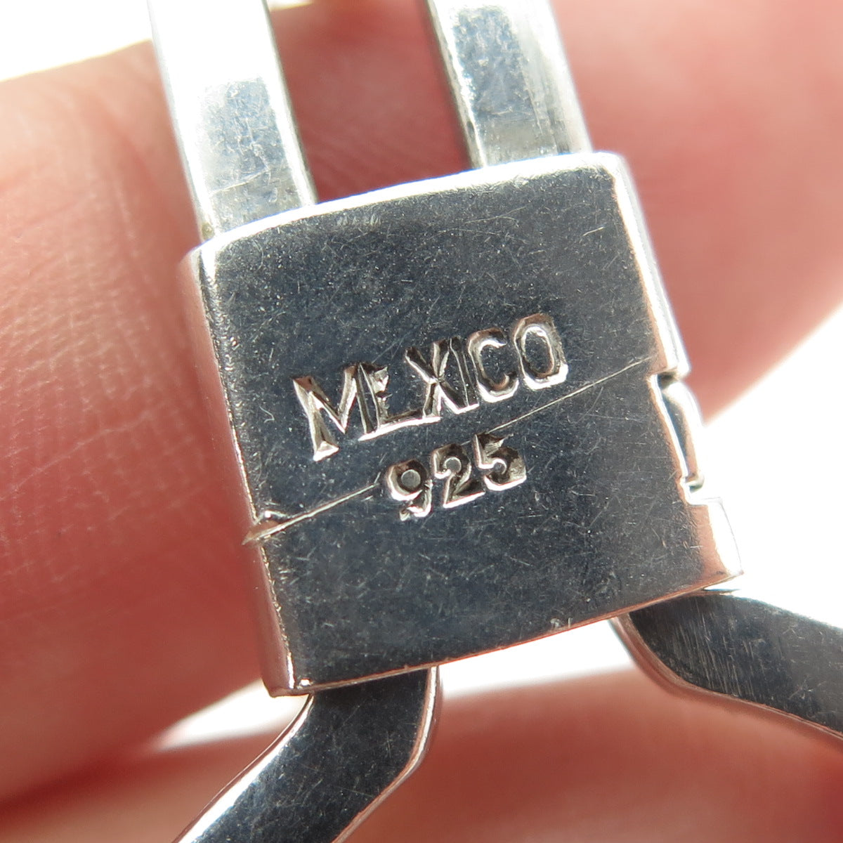 925 Sterling Silver Vintage Mexico Key Ring Holder w/Chain