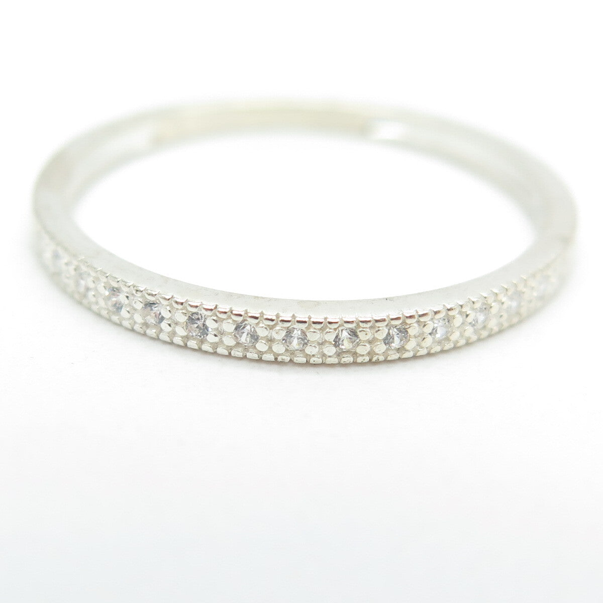 925 Sterling Silver C Z Band Ring Size 9.25
