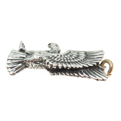 925 Sterling Silver Vintage Eagle Oxidized Pendant