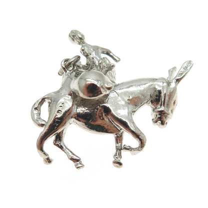 925 Sterling Silver Antique Art Deco Nomad Donkey Rider Charm Pendant