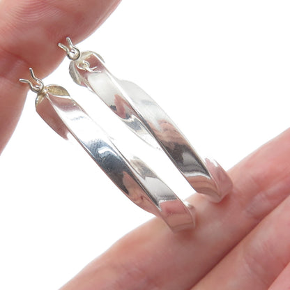925 Sterling Silver 35mm Twisted Hoop Earrings