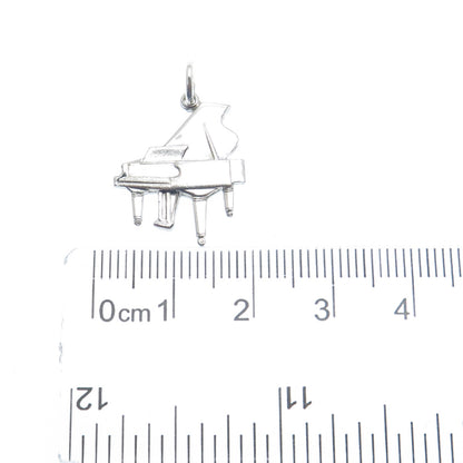 WELLS 925 Sterling Silver Vintage Grand Piano Minimalist Charm Pendant