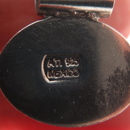 ATI ANNIKA WITT 925 Sterling Vintage Mexico Kingman Turquoise Oxidized Pendant