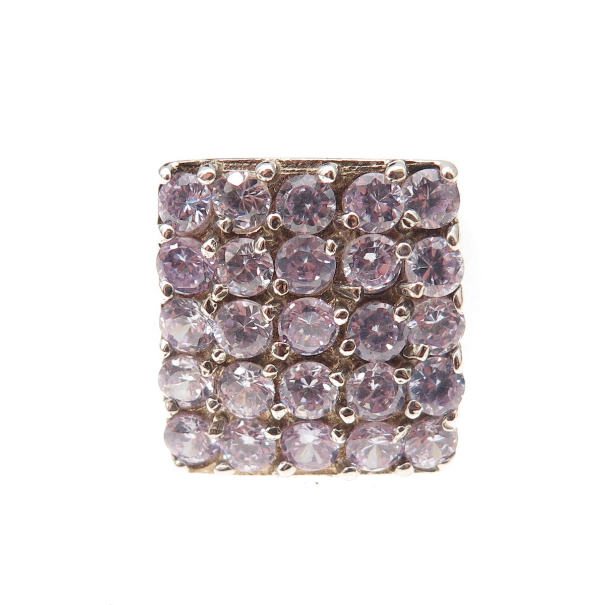Chateau D’Argent 925 Sterling Silver Vintage Round-Cut Lavender C Z Ring Size 7