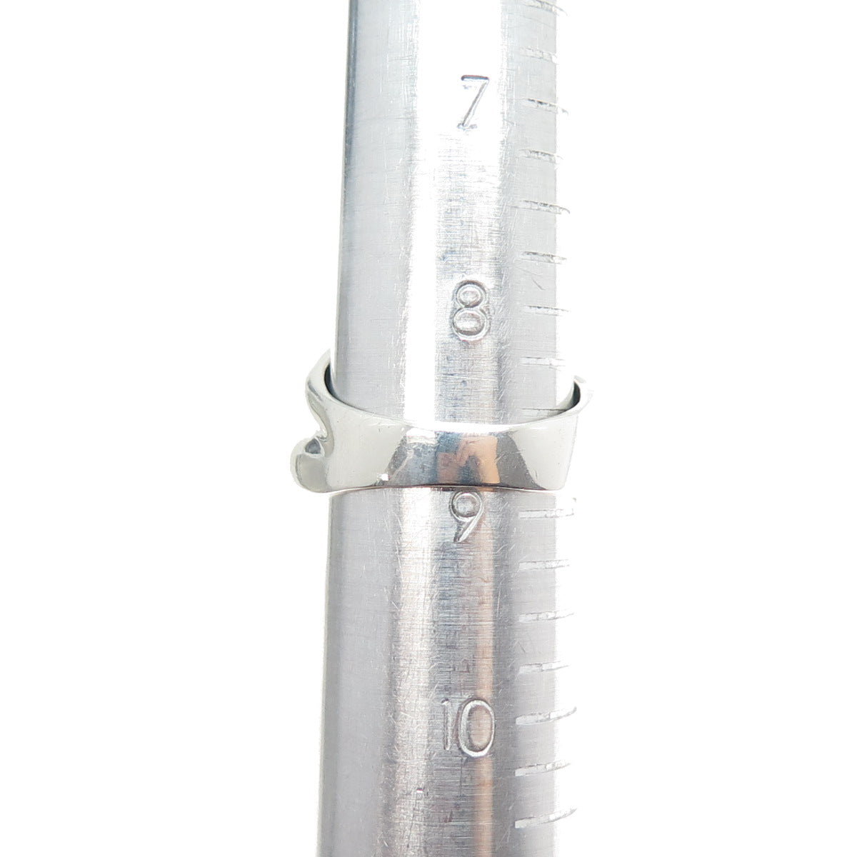 925 Sterling Silver Vintage Modernist Ribbed Dome Ring Size 9