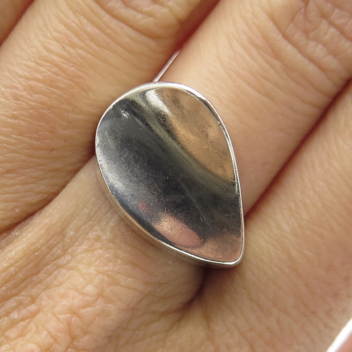 925 Sterling Silver Vintage Mexico Modernist Petal Ring Size 8