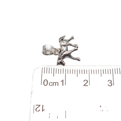 925 Sterling Silver Vintage Horse Oxidized Mini Charm Pendant