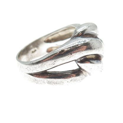 925 Sterling Silver Vintage Modernist Oxidized Ring Size 7