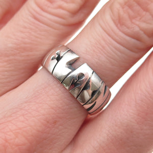 925 Sterling Silver Vintage Elaine Oxidized Name Band Ring Size 7