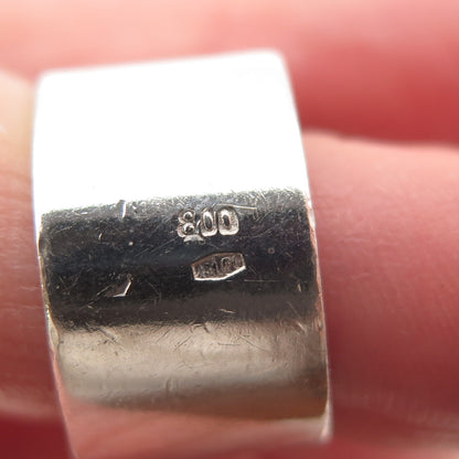 800 Silver Vintage Italy Modernist Ball Ring Size 6.75