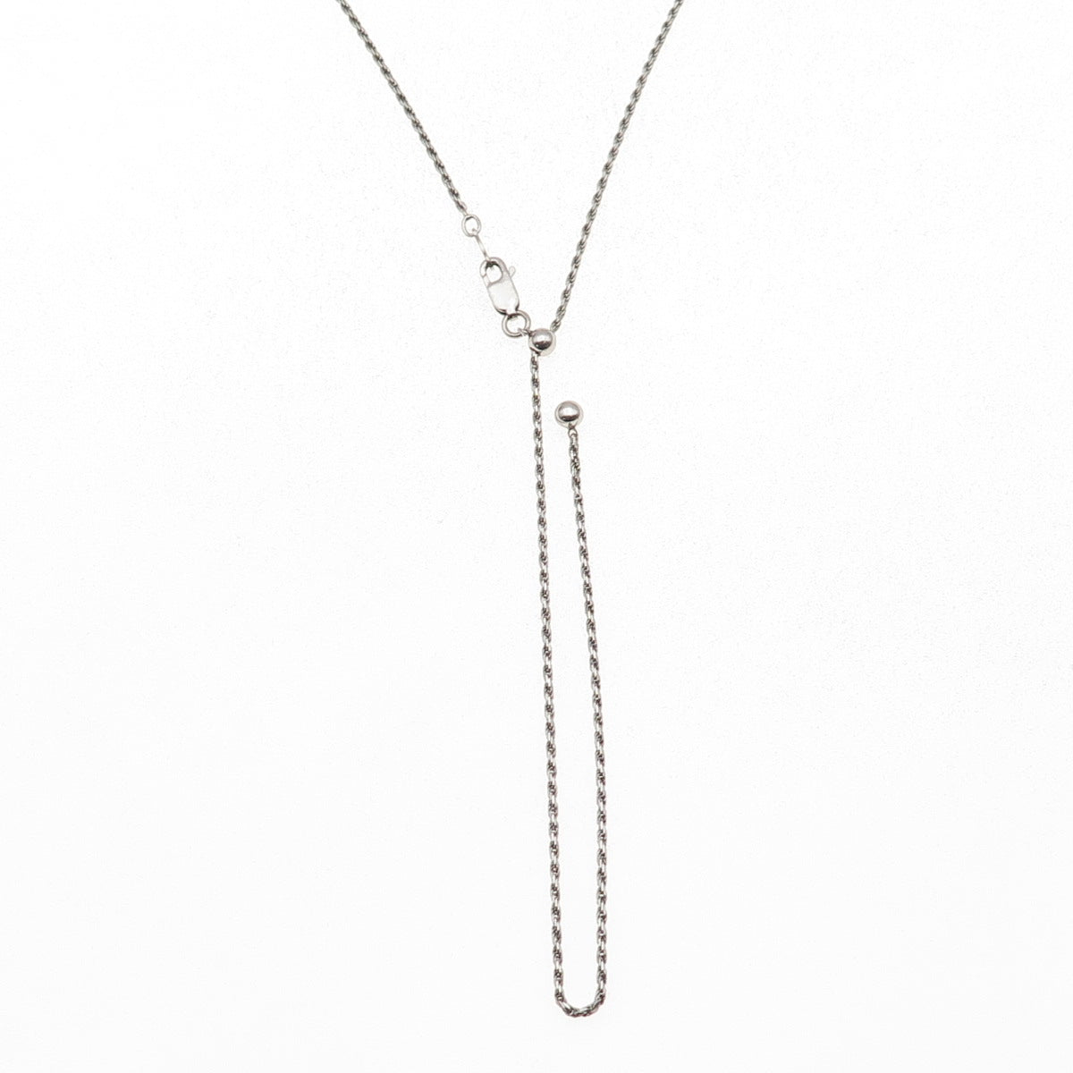Karizia Spa KA-1772 Sterling Silver Vintage Italy Lariat Rope Chain Necklace 24"