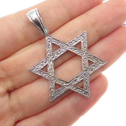 925 Sterling Silver Vintage Star of David Charm Pendant